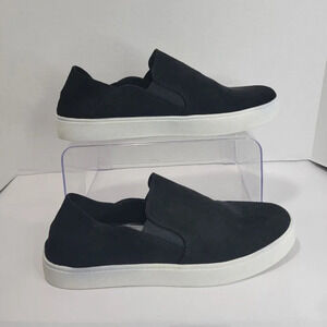 Steve Madden Womens 9 Fayna Black Suede Slip Pull On Sneakers Shoes Casual Basic